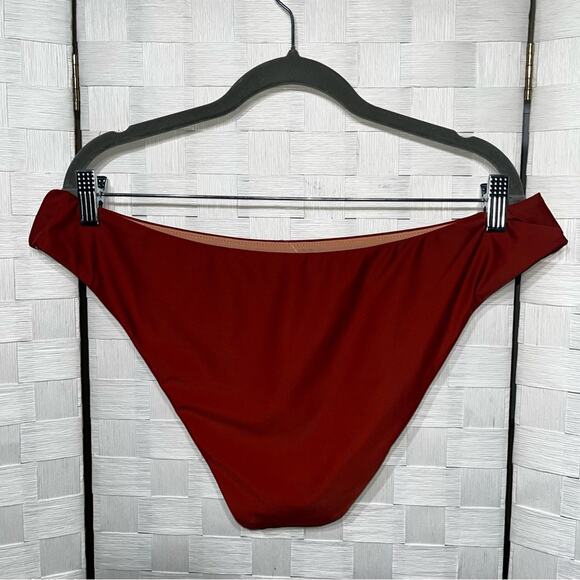 J. Crew Women’s Curved Waist Cheeky Bikini Bottom Size XL Rust Orange Boho Beach - Picture 10 of 10